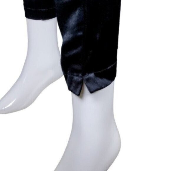 Splendid Satin Ankle Length Tie Waist Blouson Jumpsuit Black Size Medium - Picture 6 of 10